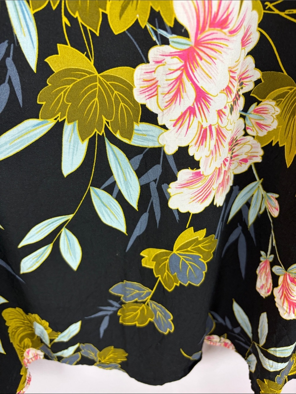 Papillon Floral Sleeveless Tunic Dress XS Black Viscose Pocket Top - Picture 10 of 13